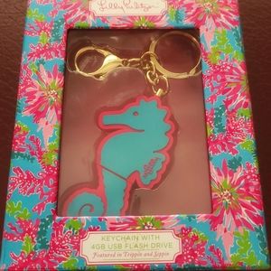 Lily Pulitzer Seahorse Key Chain w/USB